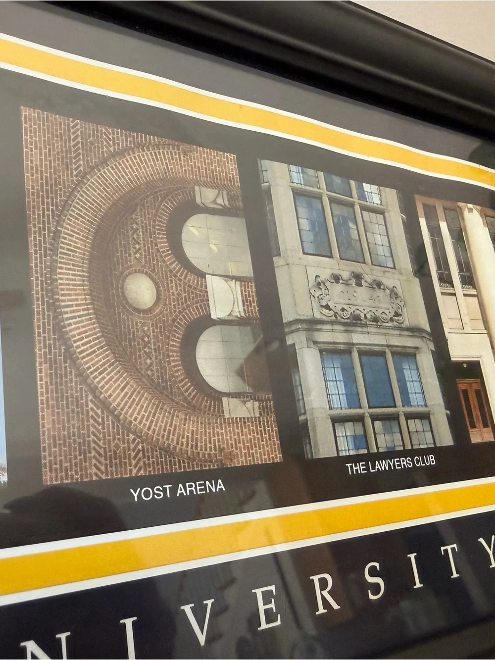 University of Michigan Framed Wall Art - Black and Yellow